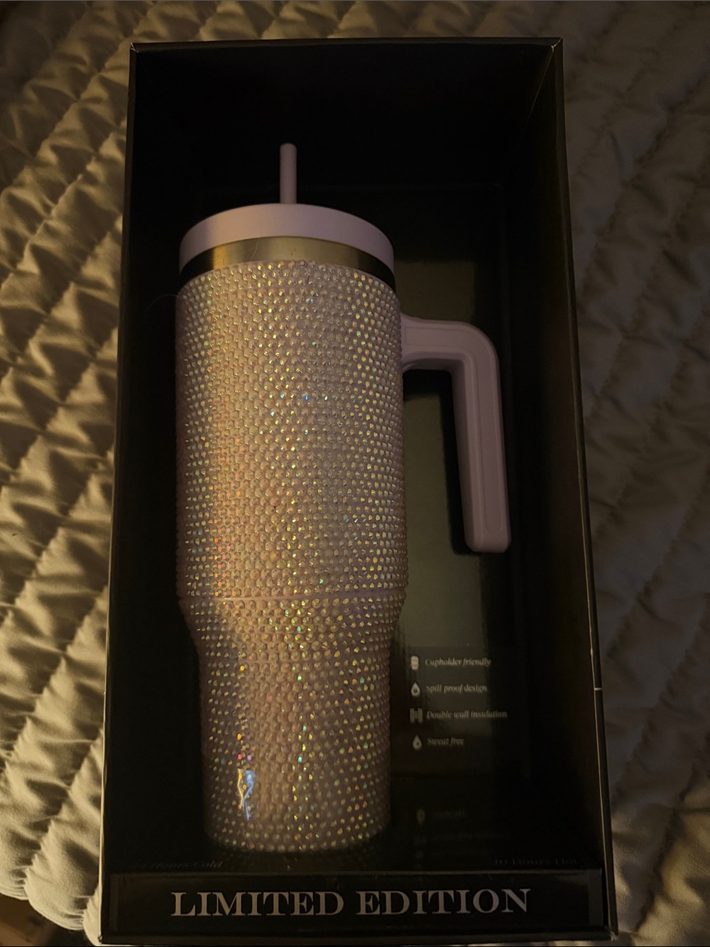 Limited Edition Crystal Travel Tumbler - Light Pink